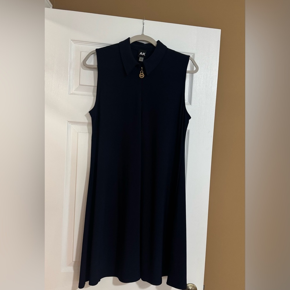 Sleeveless Navy Blue Anne Klein Dress Size Medium